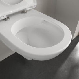 Унитаз подвесной Villeroy & Boch O.Novo 36х49 см открытый смывной край Compact CeramicPlus альпийский белый 5688R0R1