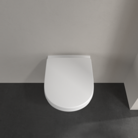 Унитаз подвесной Villeroy & Boch O.Novo 36х49 см открытый смывной край Compact CeramicPlus альпийский белый 5688R0R1