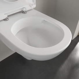 Унитаз подвесной Villeroy & Boch O.Novo 36х49 см открытый смывной край Compact CeramicPlus альпийский белый 5688R0R1