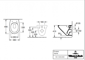Унітаз підвісний Villeroy & Boch O.Novo 36х49 см відкритий змивний край Compact альпійський білий 7667R001