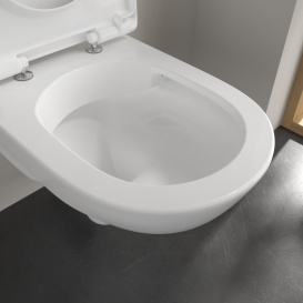 Унитаз подвесной Villeroy & Boch O.Novo 36х56 см с сиденьем санитарная керамика CeramicPlus альпийский белый 5660HRR1