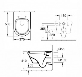 Унітаз підвісний Villeroy & Boch Omnia Architectura 5684H101 + 98M9C101 + Комплект 3 в 1 Geberit 458.121.21.1