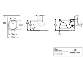 Унитаз подвесной Villeroy & Boch Skyla 37х53 см с крышкой санитарная керамика альпийский белый 5656CL01 + 8M81S101