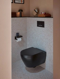 Унитаз подвесной Villeroy & Boch Subway 2.0 37х56 см безободковый санитарная керамика CeramicPlus черный матовый 5614R0S5