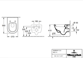 Унітаз підвісний Villeroy & Boch Subway 2.0 37,5х56,5см санітарна кераміка альпійський білий 56001001