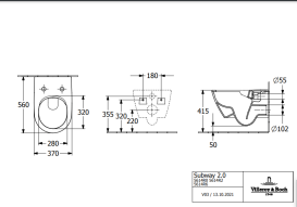 Унитаз подвесной Villeroy & Boch Subway 2.0 37х56 см санитарная керамика CeramicPlus миндальный 5614R0AM