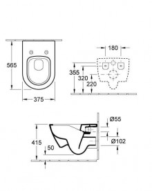 Унітаз підвісний Villeroy & Boch Subway 2.0 37х56 см з кришкою Soft Closing 5614R201