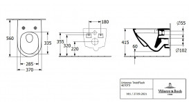 Унитаз подвесной Villeroy & Boch Universo TwistFlush 37х56 см с сидением санитарная керамика альпийский белый 4670T901
