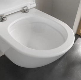 Унитаз подвесной Villeroy & Boch Universo TwistFlush 37х56 см с сидением санитарная керамика альпийский белый 4670T901