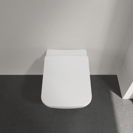 Підвісний унітаз Villeroy & Boch Venticello 37,5х56 см з кришкою санітарна кераміка CeramicPlus альпійський білий 4611RLR1