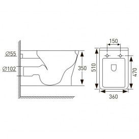 Унітаз підвісний Volle Leon Rimless з кришкою Slim Soft-Close білий 13-11-160