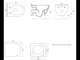 Унитаз подвесной с функцией биде Volle Oliva Rimless 52.5х36.5 см керамика белый 13-45-165WB