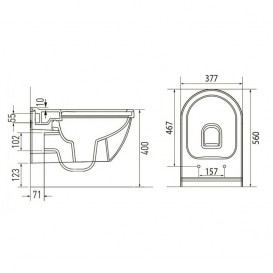 Унітаз підвісний Volle Solar Rimless + Сидіння тверде Slim SoftClose 13-93-363