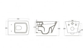 Унитаз подвесной Volle Тео 53х35.5 см керамика черный 13-88-422Black