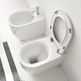 Унитаз приставной безободковый Kerasan Nolita Norim с крепежом WB5N белый 531801