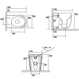 Унитаз приставной безободковый Kerasan Nolita Norim с крепежом WB5N белый 531801
