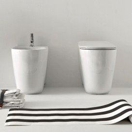 Унитаз приставной безободковый Kerasan Nolita Norim с крепежом WB5N белый матовый 531830