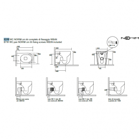Унітаз приставний безободковий Kerasan Nolita Norim з кріпленням WB5N горіхово-коричневий 531881