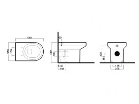Унітаз приставних Hatria DAYTIME 37x56 см YXV401