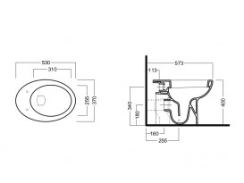 Унітаз приставних Hatria ERIKA PRO 37x53 см YXBR01