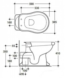 Унітаз приставних Kerasan Retro чорний 101104