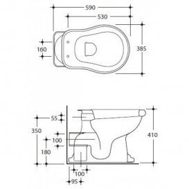Унитаз приставной Kerasan Retro белый 101001