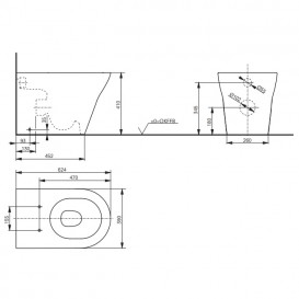 Унітаз приставних TOTO MH без сидіння білий CW163Y # XW