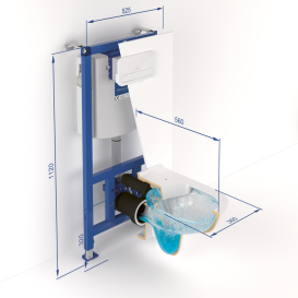 Унитаз с системой инсталляции Villeroy & Boch O.Novo ViConnect с клавишей и крышкой альпийский белый 5660D201