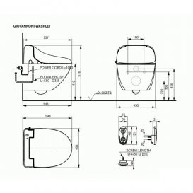 Унитаз TOTO Giovannoni подвесной без сиденья керамика белый CW882