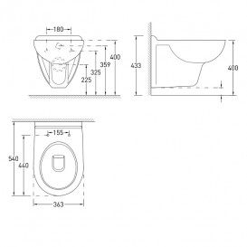 Унитаз Volle Maro подвесной с сиденьем белый 13-52-222