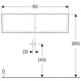 Универсальная двойная раковина Geberit Publica огнеупорная глина белый 350490000