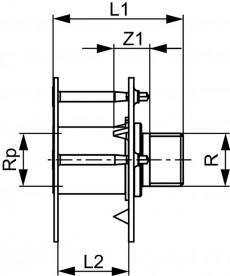Универсальная настенная втулка TECE TECEflex R 1/2 x Rp 1/2 бронза 708706