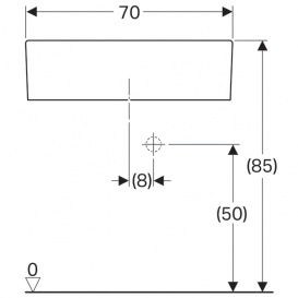 Універсальна раковина Geberit Publica без переливу вогнетривка глина білий 360070000