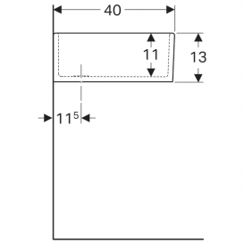 Универсальная раковина Geberit Publica без перелива огнеупорная глина белый 360060000