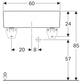 Универсальная раковина Geberit Publica без перелива огнеупорная глина белый 360060000