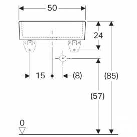Универсальная раковина Geberit Publica без перелива огнеупорная глина белый 360050000