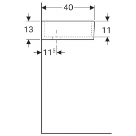 Универсальная раковина Geberit Publica без перелива огнеупорная глина белый 360050000