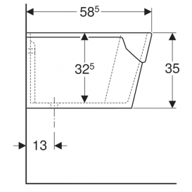 Универсальная раковина Geberit Publica Garda огнеупорная глина белый 355675000