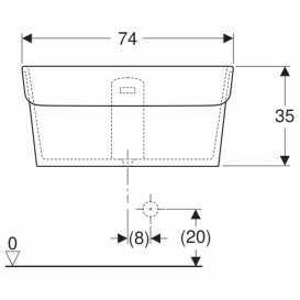 Универсальная раковина Geberit Publica Garda огнеупорная глина белый 355675000