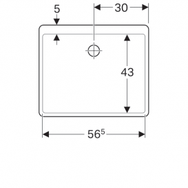 Универсальная раковина Geberit Publica с переливом огнеупорная глина белый 361360000