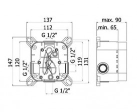 Универсальная внутренняя часть для смесителей и термостатов Paffoni PBOX 001