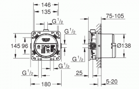 Универсальная встроеный механизм Grohe Rapido SmartBox 35600000