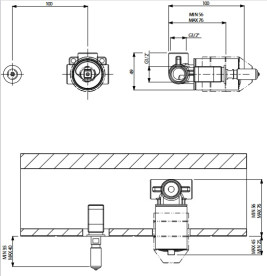 Универсальный блок скрытого монтажа для однорычажного смесителя Villeroy & Boch Loop & Friends хром TVW10611B15161