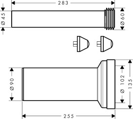 Универсальный комплект для подключения подвесного унитаза Hansgrohe полипропилен 60330000