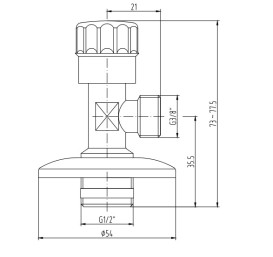 Универсальный настенный вентиль Villeroy & Boch Universal Taps & Fittings латунь хром TVC00000500261