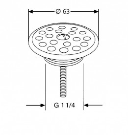 Универсальный сливной вентиль для раковины Kludi никелированная сталь  хром 1041535-00
