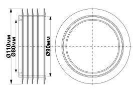 Уплотнитель канализационный McAlpine 110 мм внешний резина WC-OUTLET
