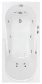 Ванна аеро- та гідромасажна акрилова прямокутна PoolSpa Muza 170х70 система Smart 2+ білий PHPD710ST2C1960