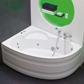 Ванна аэро- и гидромассажная акриловая PoolSpa Klio Asym 150х100 L левая система Titanium белый PHAC210STTC0000