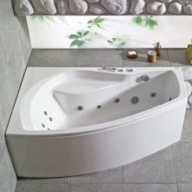 Ванна аэро- и гидромассажная акриловая PoolSpa Nicole 150х90 L левая система Smart 2 белый PHANM10ST2C0000